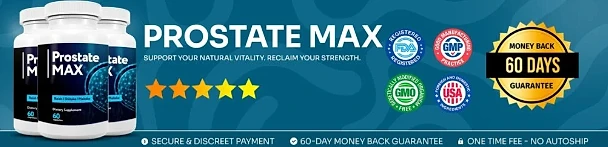 Prostate Max 60-day money-back guarantee and quality badges